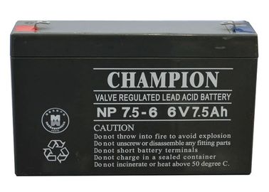 China Champion Battery  6V7.5Ah NP7.5-6 Lead Acid AGM Battery, VRLA Battery, SLA Battery